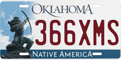 OK license plate 366XMS