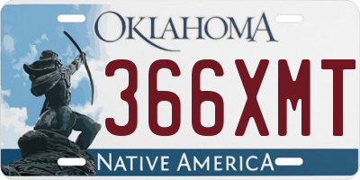 OK license plate 366XMT
