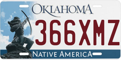 OK license plate 366XMZ