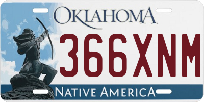 OK license plate 366XNM