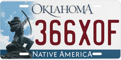 OK license plate 366XOF