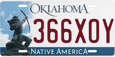 OK license plate 366XOY