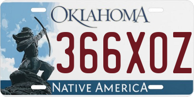OK license plate 366XOZ