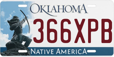 OK license plate 366XPB