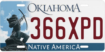 OK license plate 366XPD