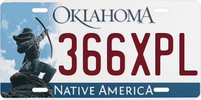 OK license plate 366XPL