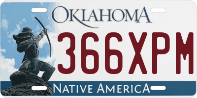 OK license plate 366XPM
