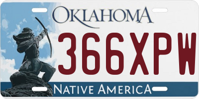 OK license plate 366XPW
