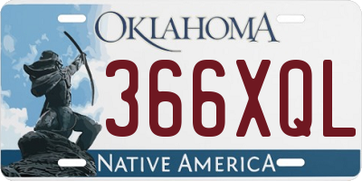 OK license plate 366XQL