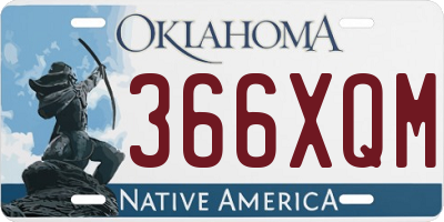OK license plate 366XQM