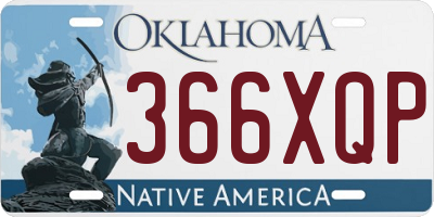 OK license plate 366XQP