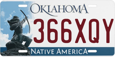 OK license plate 366XQY