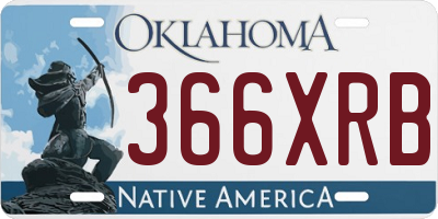 OK license plate 366XRB