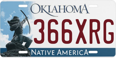 OK license plate 366XRG