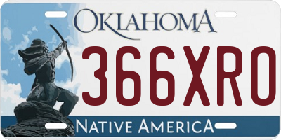 OK license plate 366XRO