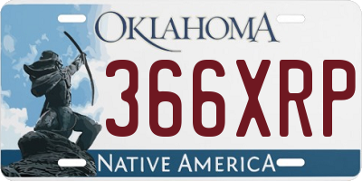 OK license plate 366XRP