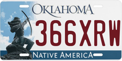 OK license plate 366XRW