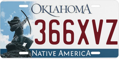 OK license plate 366XVZ