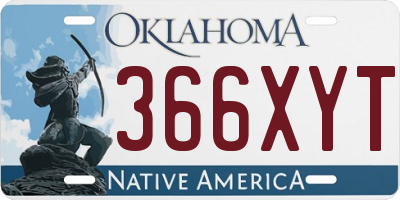 OK license plate 366XYT
