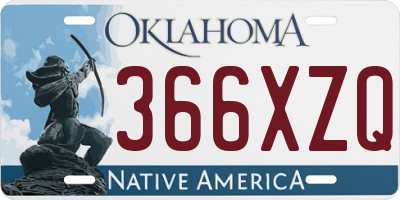 OK license plate 366XZQ
