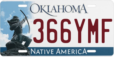 OK license plate 366YMF