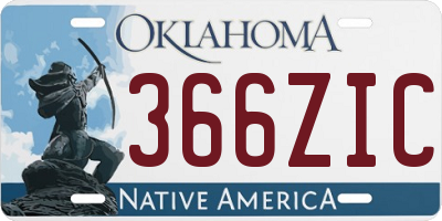 OK license plate 366ZIC