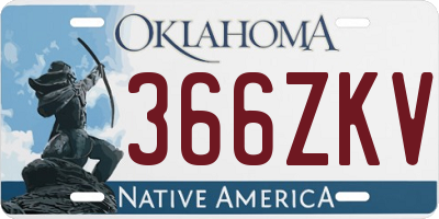 OK license plate 366ZKV