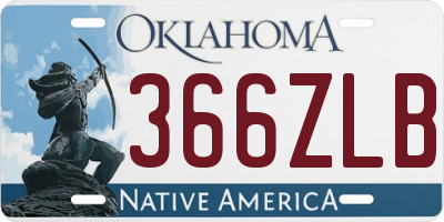 OK license plate 366ZLB