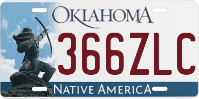 OK license plate 366ZLC