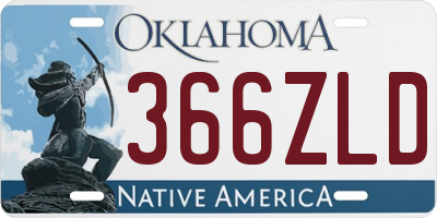 OK license plate 366ZLD