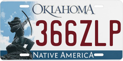 OK license plate 366ZLP