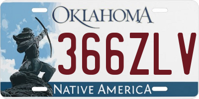 OK license plate 366ZLV