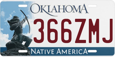 OK license plate 366ZMJ