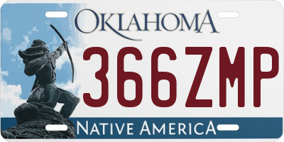 OK license plate 366ZMP
