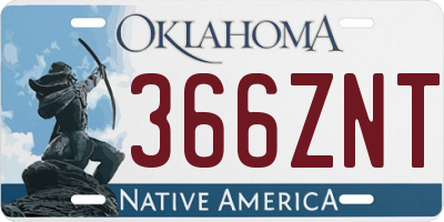 OK license plate 366ZNT