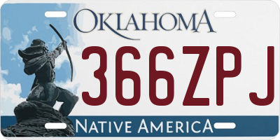 OK license plate 366ZPJ