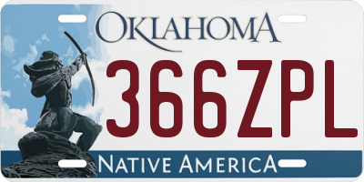 OK license plate 366ZPL