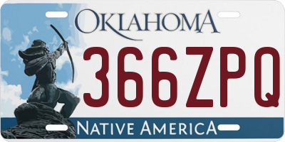 OK license plate 366ZPQ