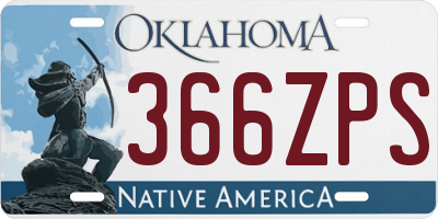 OK license plate 366ZPS