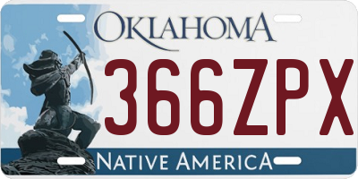 OK license plate 366ZPX