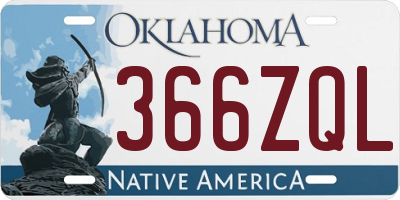 OK license plate 366ZQL