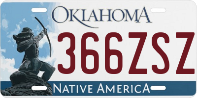 OK license plate 366ZSZ