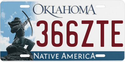 OK license plate 366ZTE