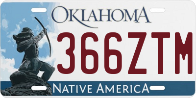 OK license plate 366ZTM