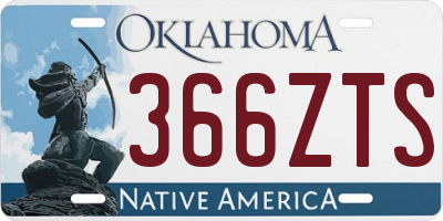OK license plate 366ZTS
