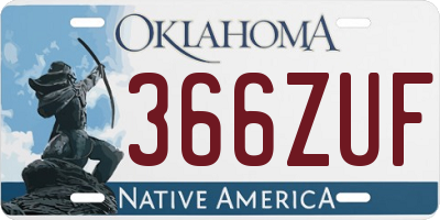 OK license plate 366ZUF