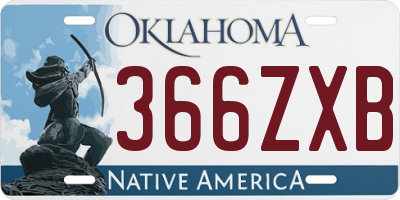 OK license plate 366ZXB