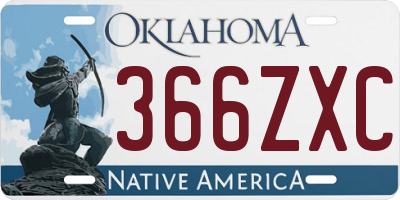 OK license plate 366ZXC