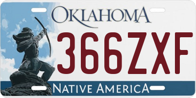 OK license plate 366ZXF