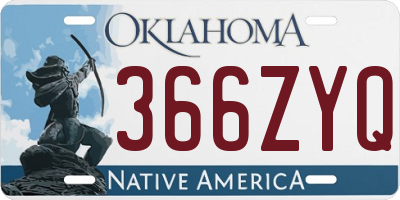 OK license plate 366ZYQ